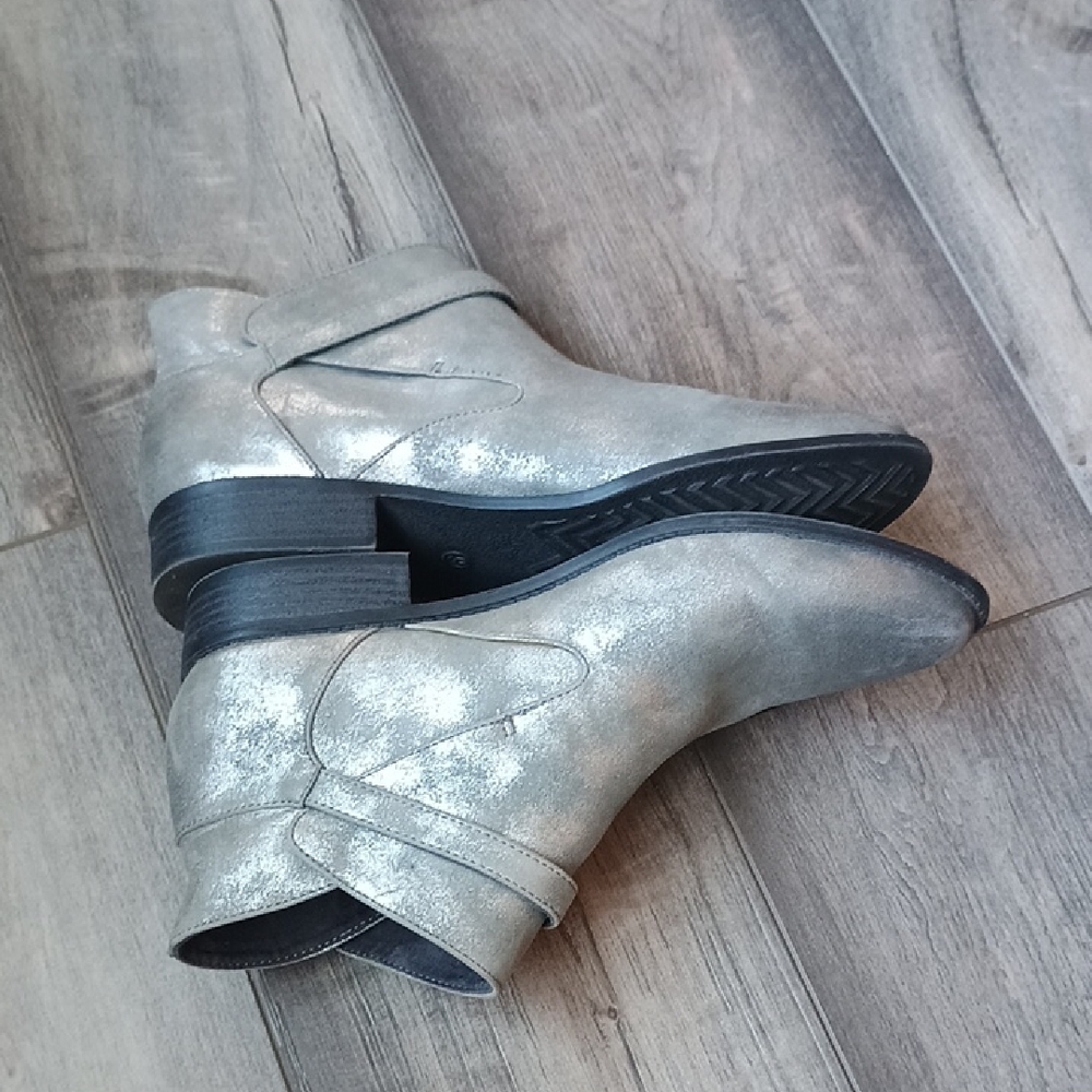 BC Footwear Metallic Silver Ankle Booties - Picture 4 of 8